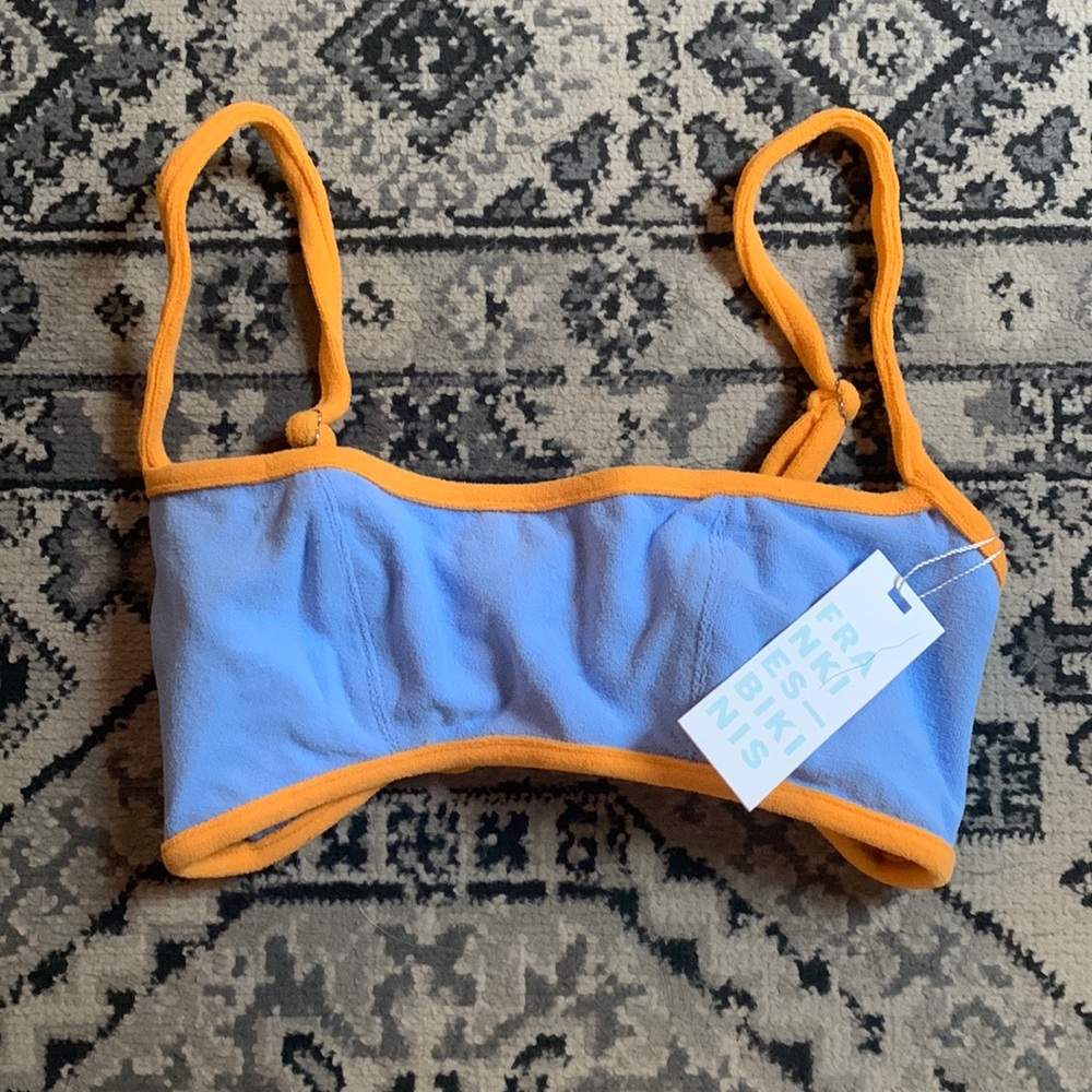 💙🧡 Frankie’s Bikinis Harmony Terry Top in Bluebird 🧡💙